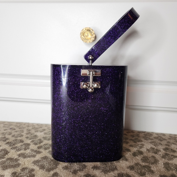 Edie Parker Purple Oval Bag - Picture 1 of 5